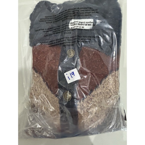 Vintage Alfred Dunner Collared Patchwork Cardigan Western Cozy Boho Aztec Size M - Picture 8 of 8